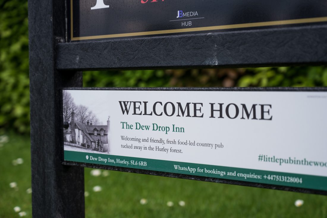 The Dew Drop Inn’s panel on a JB tee sign