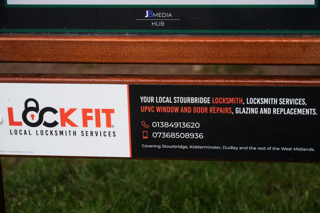 LockFit’s panel on a JB tee sign